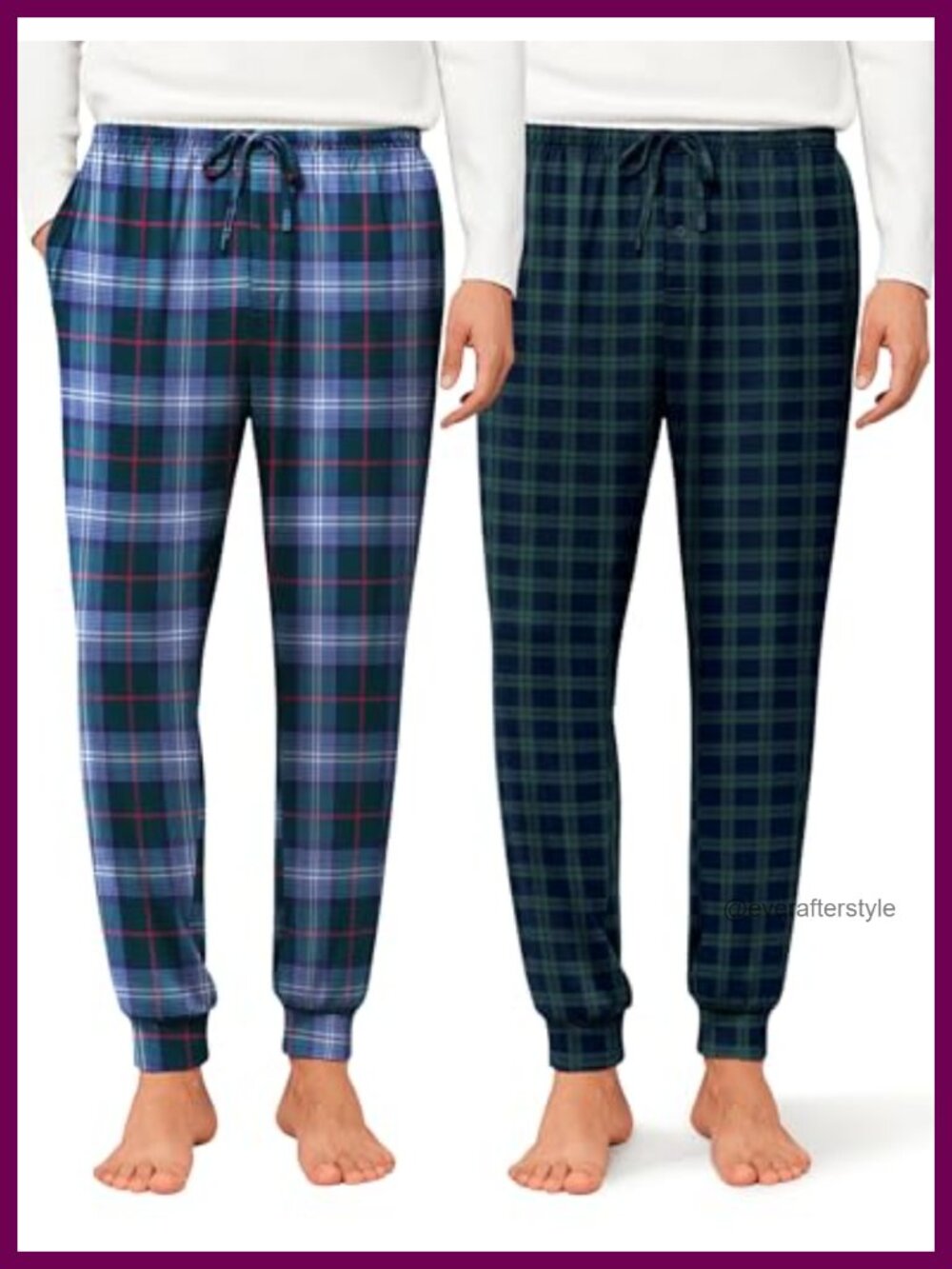 Men's 2-Pack Jogger Pajama Pants Comfy Loungewear Drawstring Pockets